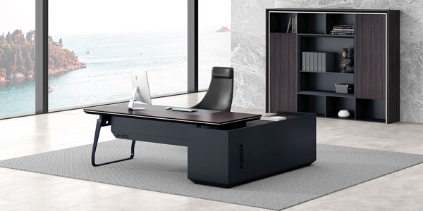 ?，斒宿k公家具|尚睿系列經(jīng)理辦公臺書柜組合展示